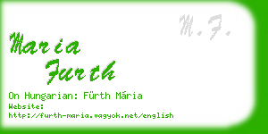 maria furth business card